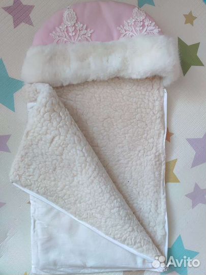 Конверт на выписку для девочки теплый