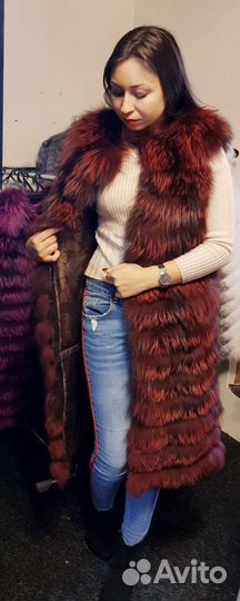 Жилетка чернобурка/жилетка натуральный мех/новая