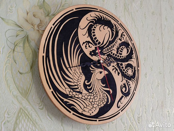 Инь и ян часы-панно