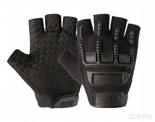 Перчатки тактические беспалые черные