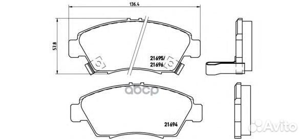 Колодки тормозные дисковые перед P28023 Brembo