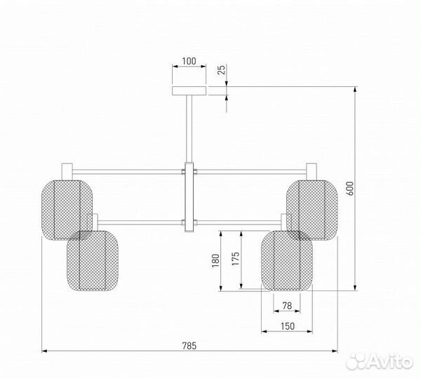Люстра на штанге Eurosvet Voile 30191/6 черный
