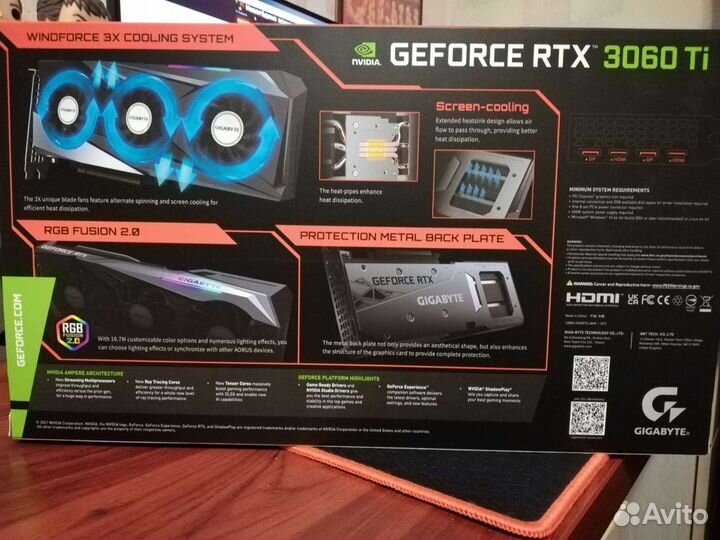 Видеокарта Gigabyte Rtx 3060ti gaming oc (новая)