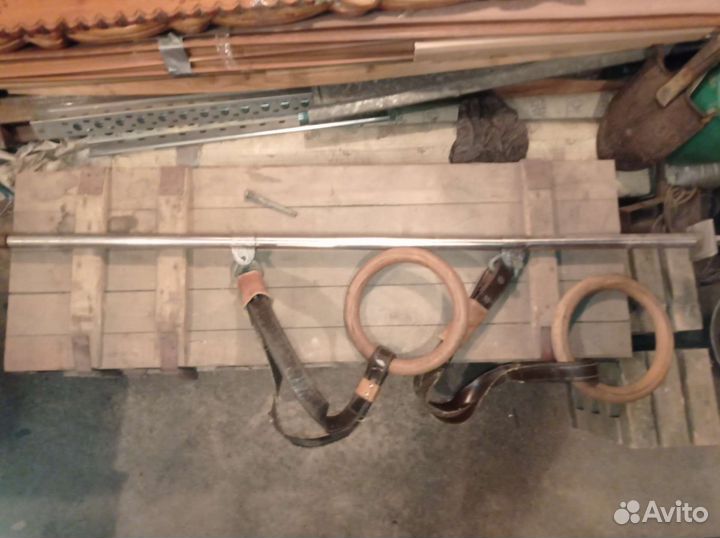 Турник с гимнастическими кольцами для детей