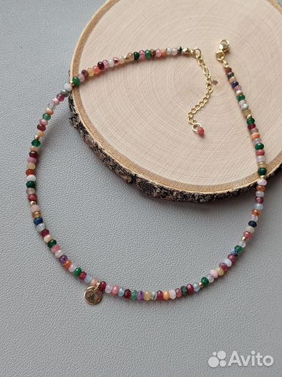 Колье чокер из натуральных камней