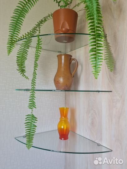 Стеклянные полки,с креплениями,б/у,стекло