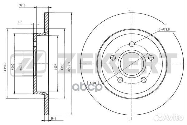 Диск торм. задн. Ford C-Max 07- Focus I II 04