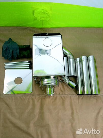 Печь туристическая Малая на 15 л. c экранами с тре