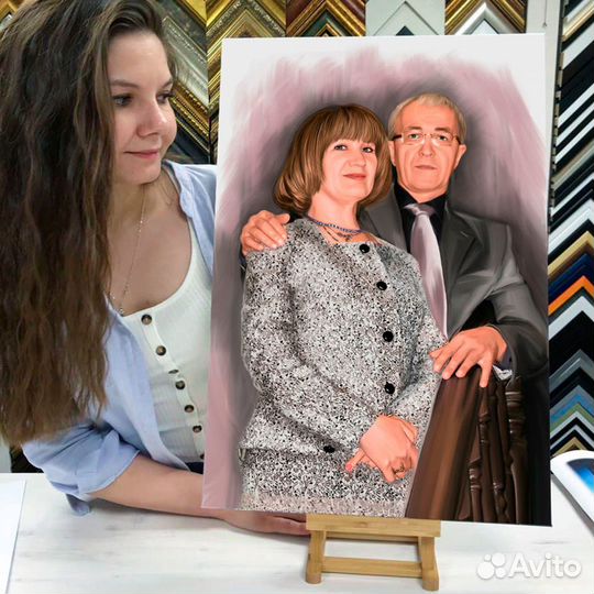 Портрет по фото на холсте