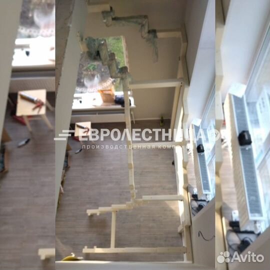 Лестница на металлическом каркасе