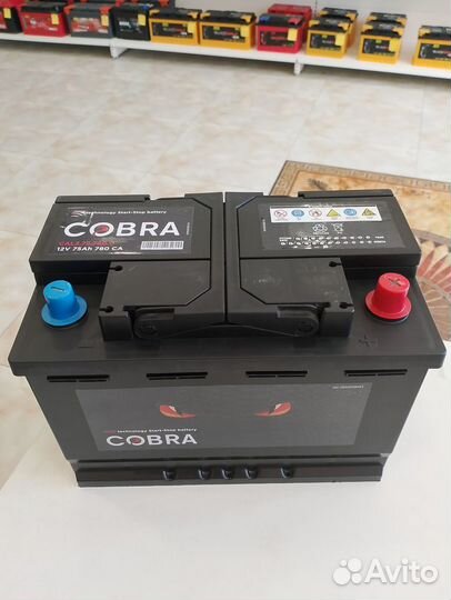 Аккумулятор cobra 75Ah Новый AGM