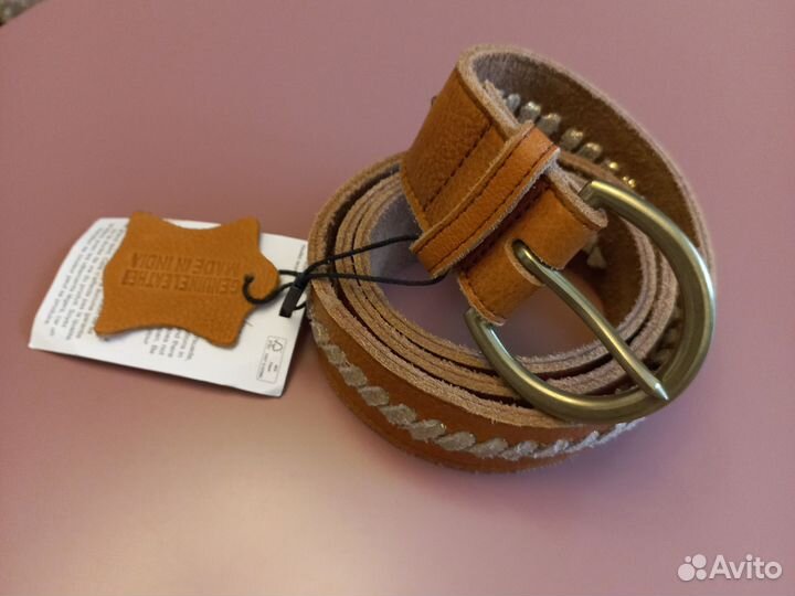 Ремень жен. из нат. кожи 85см 3.5 см
