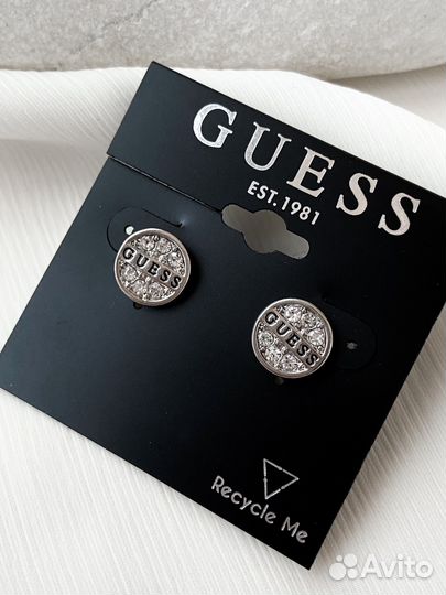 Новые серьги Guess пусеты с лого ориг