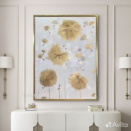 Картина на холсте Одуванчики Объемные