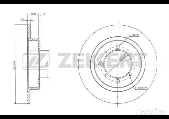 Диск тормозной задний 260mm Mitsubishi Carisma 95-; Mitsubishi Space Star I 98-; Volvo S40 I 95-; Vo