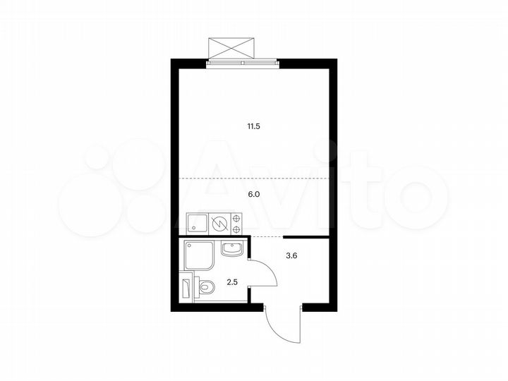Квартира-студия, 23,6 м², 11/25 эт.