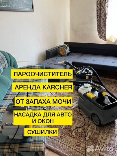 Аренда моющего пылесоса, парогенератора. Химчистка