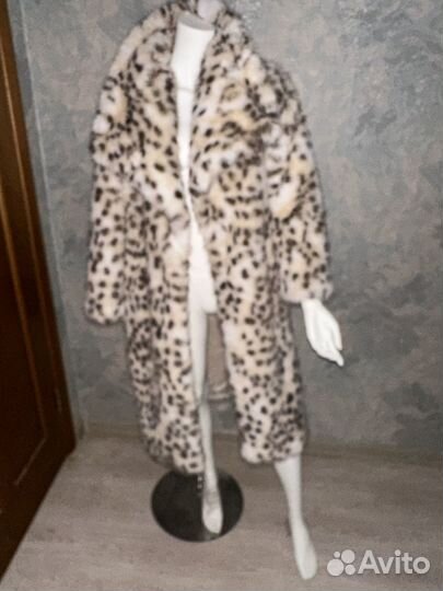 Шуба зимняя искусственная рысь