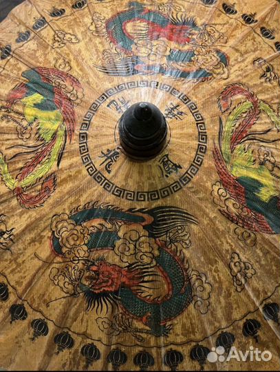 Зонтик с драконами китайский тайский этническмй