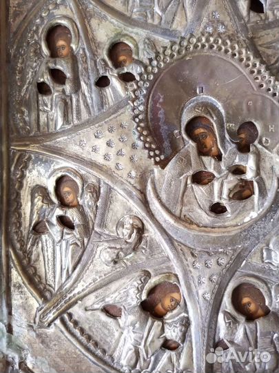 Старинная икона неопалимая купина