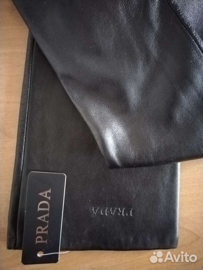 Перчатки длинные нат кожа Prada оригинал