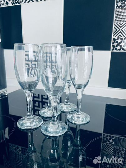Фужеры бокалы для шампанского 5 штук