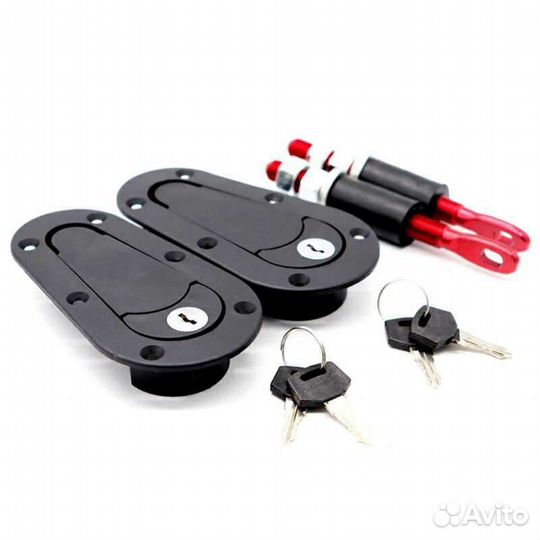Замки для капота D1 с ключом (черные или карбон)