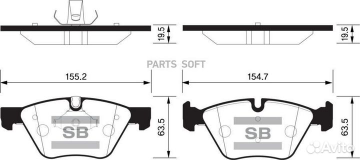 Sangsin brake SP2159 ррр»ррґРєРё срсррррср РїрсррґррёР BMW E60/E61 2.0i/2.3/2.5 03 SP2159