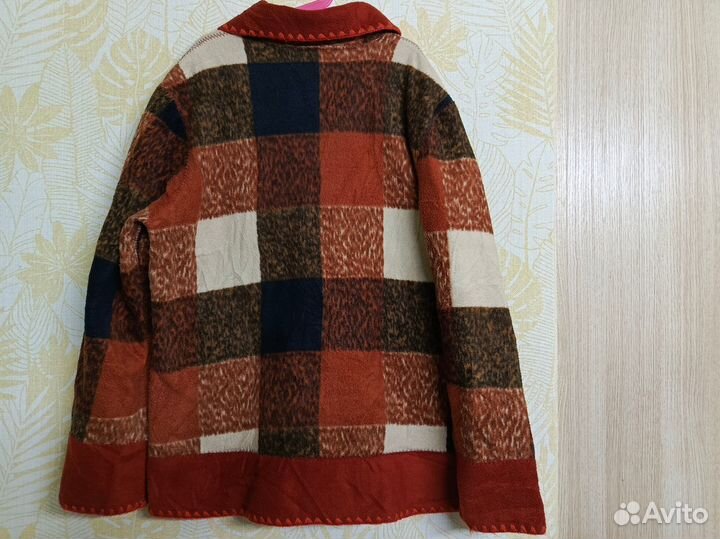 2х сторонний флисовый пиджак (пальто) размер S