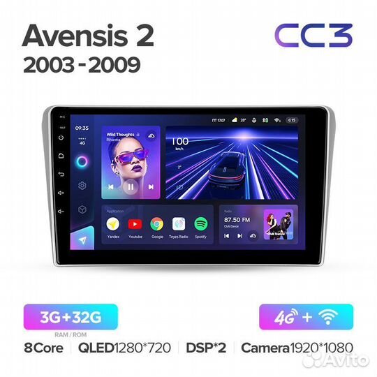 Магнитола Teyes CC3 3/32 Toyota Avensis