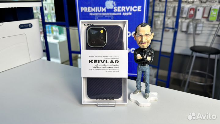 Чехол на iPhone 14 Pro Max Kevlar Карбон Оригинал