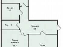 2-к. квартира, 58,8 м², 4/5 эт.