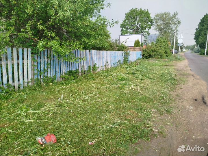 Покос травы триммером п. Колюбакино