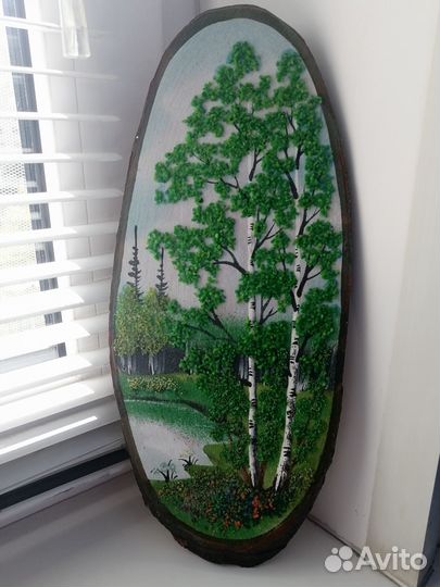 Панно СССР на спиле дерева ручной работы