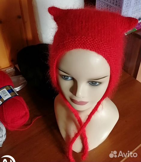 Чепчик женский с ушками