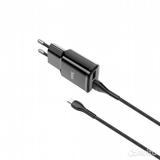 Блок питания hoco C88A 2xUSB 2.4A+microUSB черный