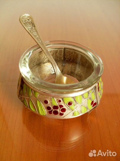 Раритетные горчичницы. Мельхиор. Скань филигрань