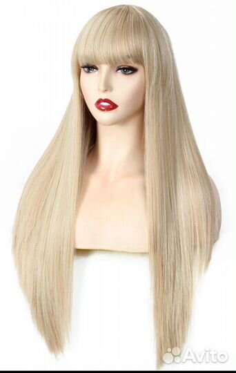 Парик черный или блонд с челкой термостойкий новые