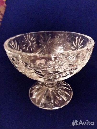 Винтажная хрустальная конфетница СССР