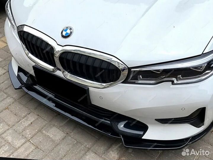 Сплиттер BMW 3 G20 без М пакета черный