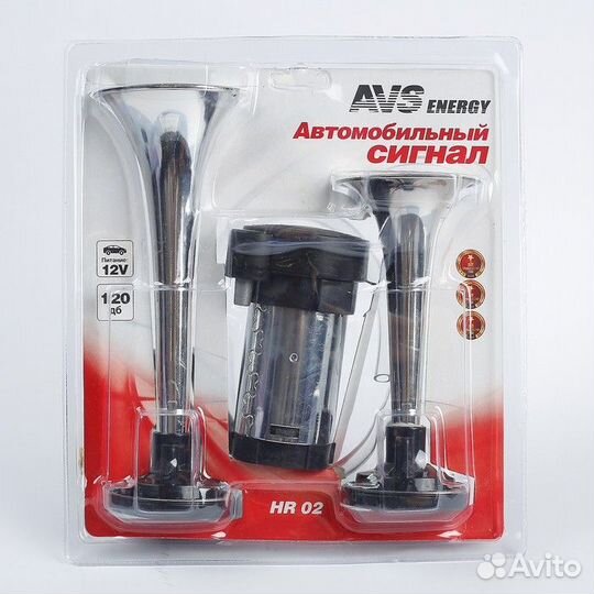 Сигнал автомобильный AVS к-т Хром
