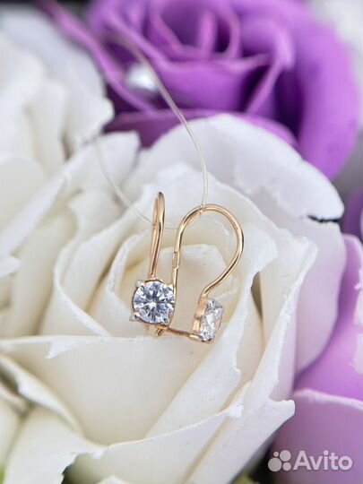 Золотые серьги для девочки 585 золото