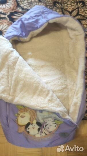 Зимний конверт в коляску на овчине