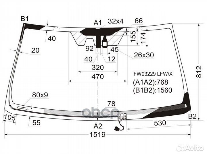 Стекло лобовое с обогревом щеток + дд + камера