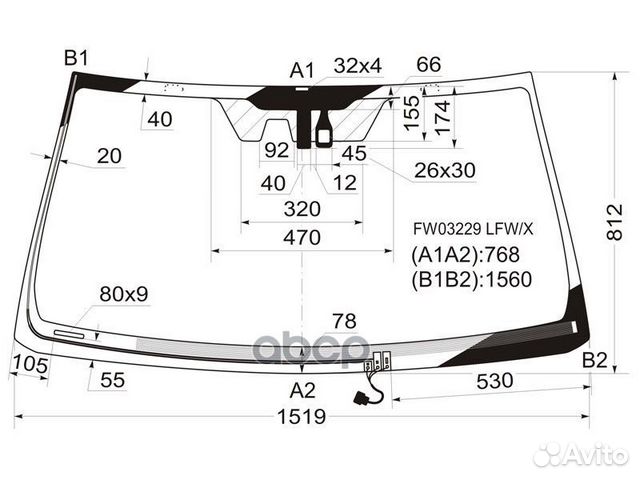Стекло лобовое с обогревом щеток + дд + камера
