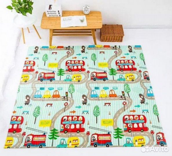 Детский коврик для ползания складной 180х200см