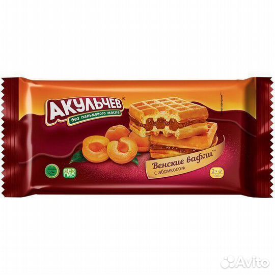 Вафли Акульчев Венские с Абрикосом 100 г