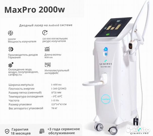 Диодный лазер люминес Max Pro 2000вт