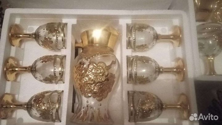 Графин со стаканами богемия