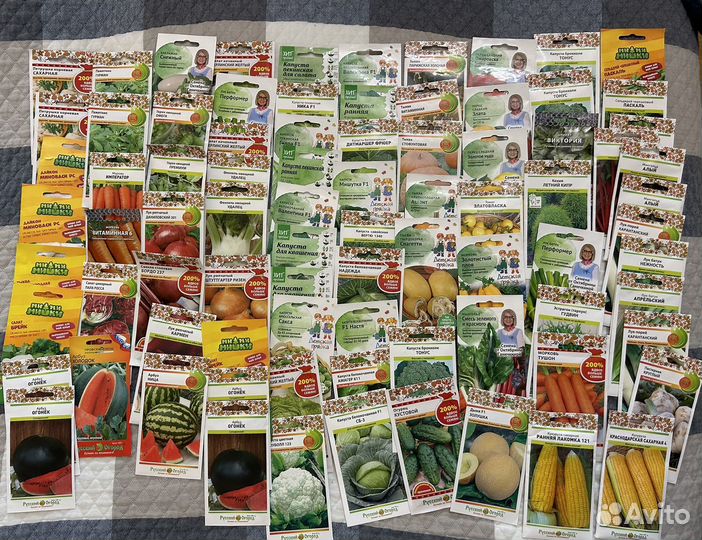 Семена овощные и цветочные 100 пакетиков